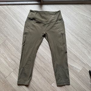 Green lululemon yoga pants with pockets size 12